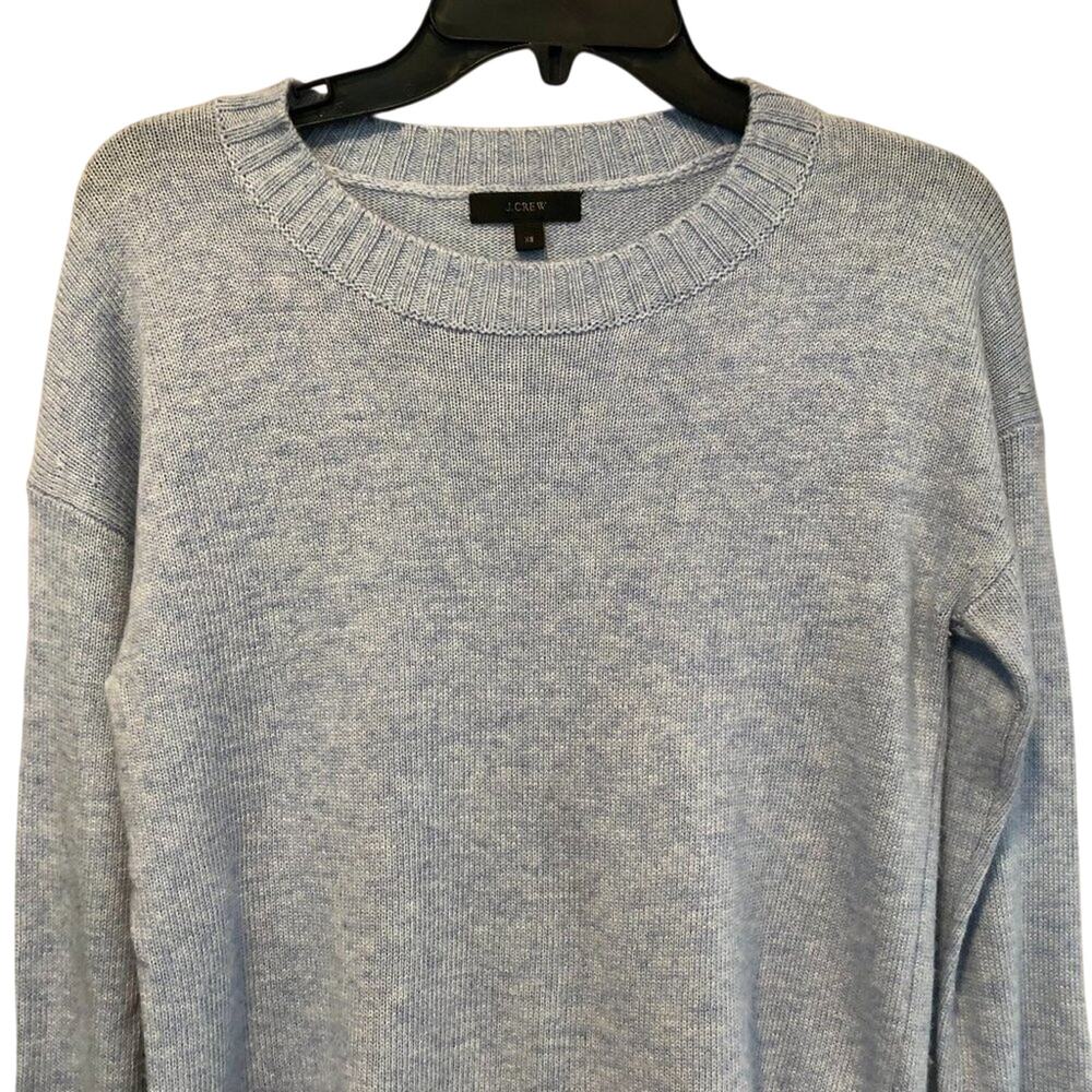 J. Crew Blue Crew Neck Ribbed Knit Pullover Sweater Wool Blend XS NEW